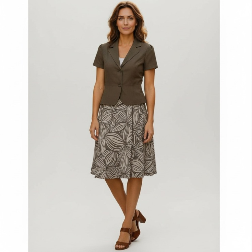 Talbots Irish Linen Brown Skirt Size 6
